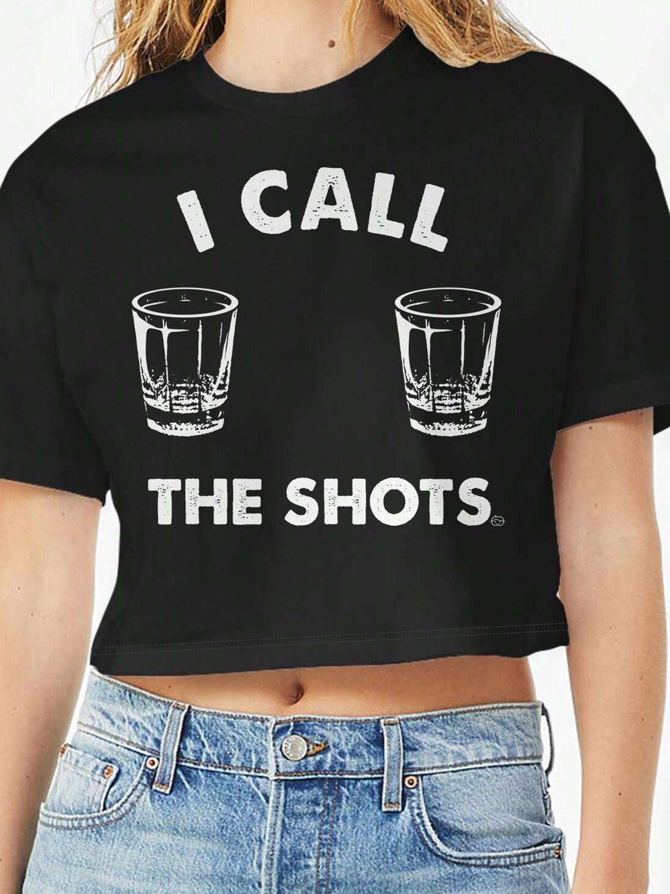 Damen Crop-Top mit auffälligem Schriftzug R&B