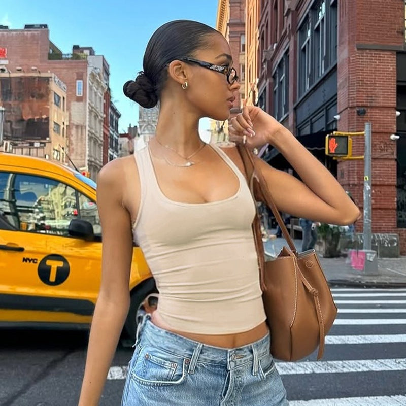Damen Sportliches Tanktop mit breiten Trägern R&B