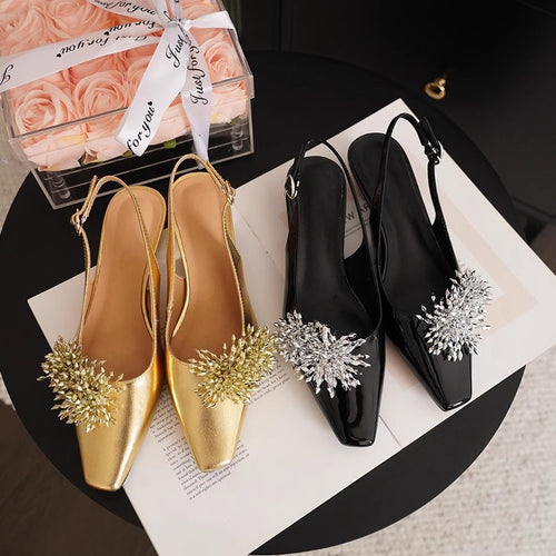 Damen Slingback-Pumps mit funkelnden Metallapplikationen und elegantem Design R&B