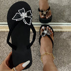 Damen Wedge-Zehentrenner mit glamourösem Blumendesign und rutschfester Sohle R&B