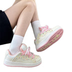 Damen Sportliche Sneaker mit buntem Konfetti-Muster und atmungsaktiver Oberflächentechnologie