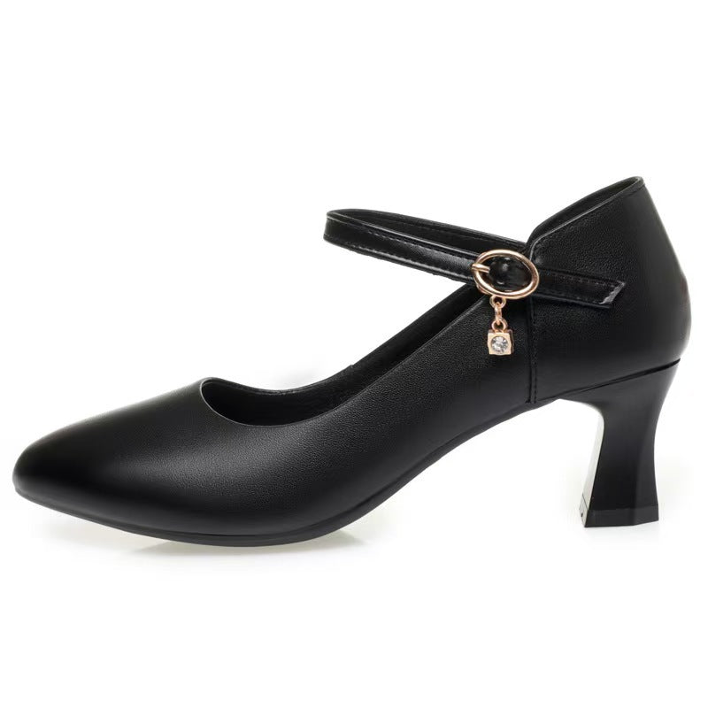 Damen Mary Jane Pumps mit komfortablem Blockabsatz und modischem Schnallenakzent R&B