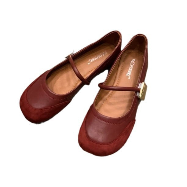 Damen elegante Mary Jane Ballerinas mit modischem Riemchen und bequemer Innenpolsterung R&B