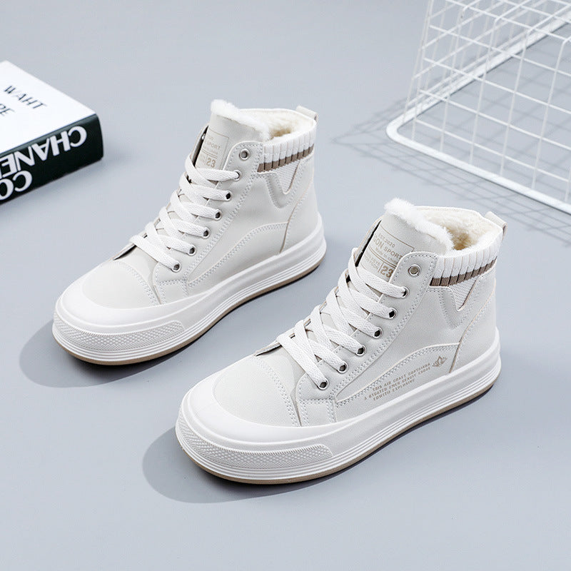 Damen gefütterte High-Top Sneakers mit strapazierfähigem Obermaterial und rutschfester Sohle R&B