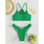 Damen Hochgeschnittener Bikini mit verstellbaren Trägern und eleganter Passform R&B