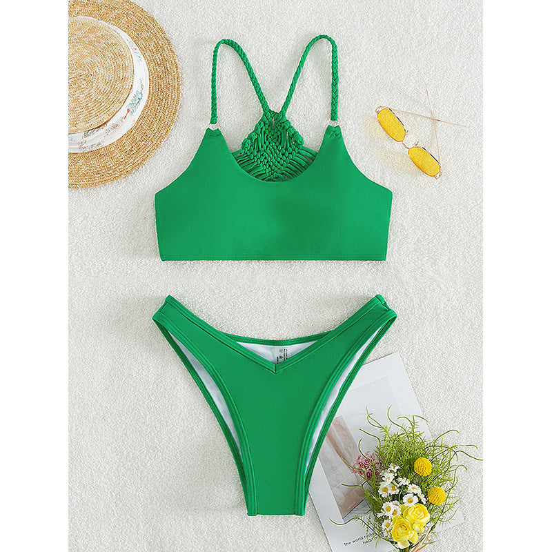 Damen Hochgeschnittener Bikini mit verstellbaren Trägern und eleganter Passform R&B