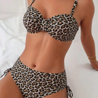 Damen Balconette-Bikini mit hoch geschnittenem Unterteil und seitlichen BindR&Bändern R&B