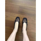 Damen spitze Ballerinas aus transparentem Material mit floralen Stickereien R&B