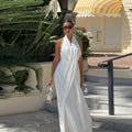 Damen Maxikleid mit eleganter Wickeloptik
