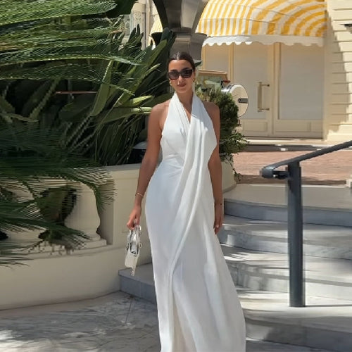 Damen Maxikleid mit eleganter Wickeloptik R&B