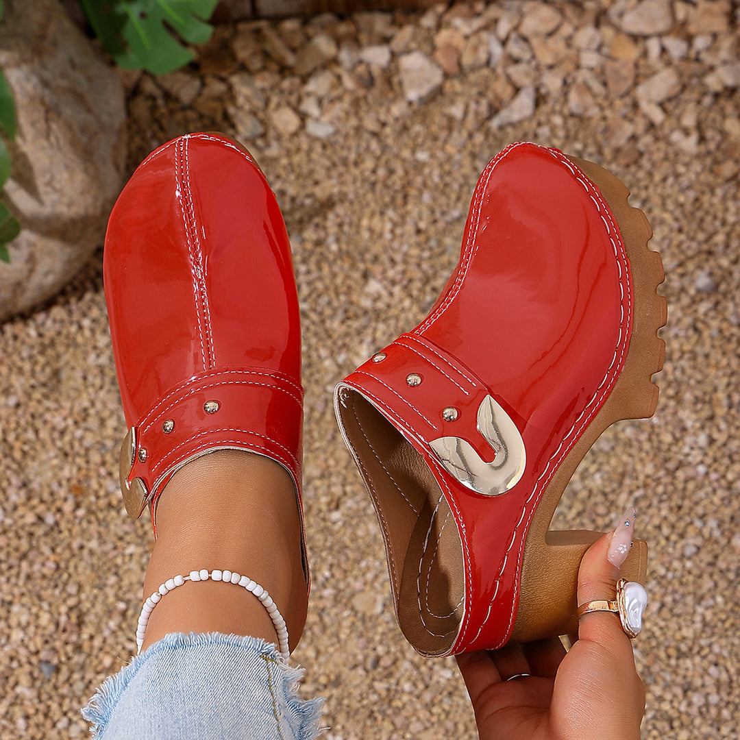 Damen Hochwertige Clogs mit Holzsohle R&B