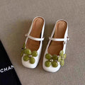 Damen edle Ballerina-Schuhe mit dekorativem Blumen-Design und komfortablem Riemchen R&B