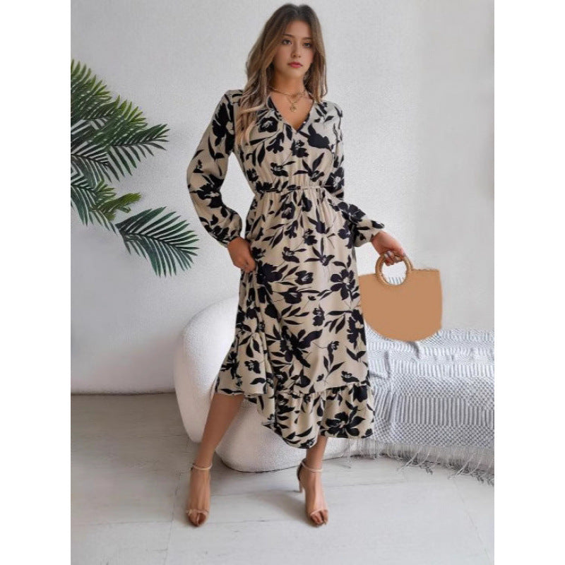 Damen Maxi-Kleid mit blumigem Muster R&B
