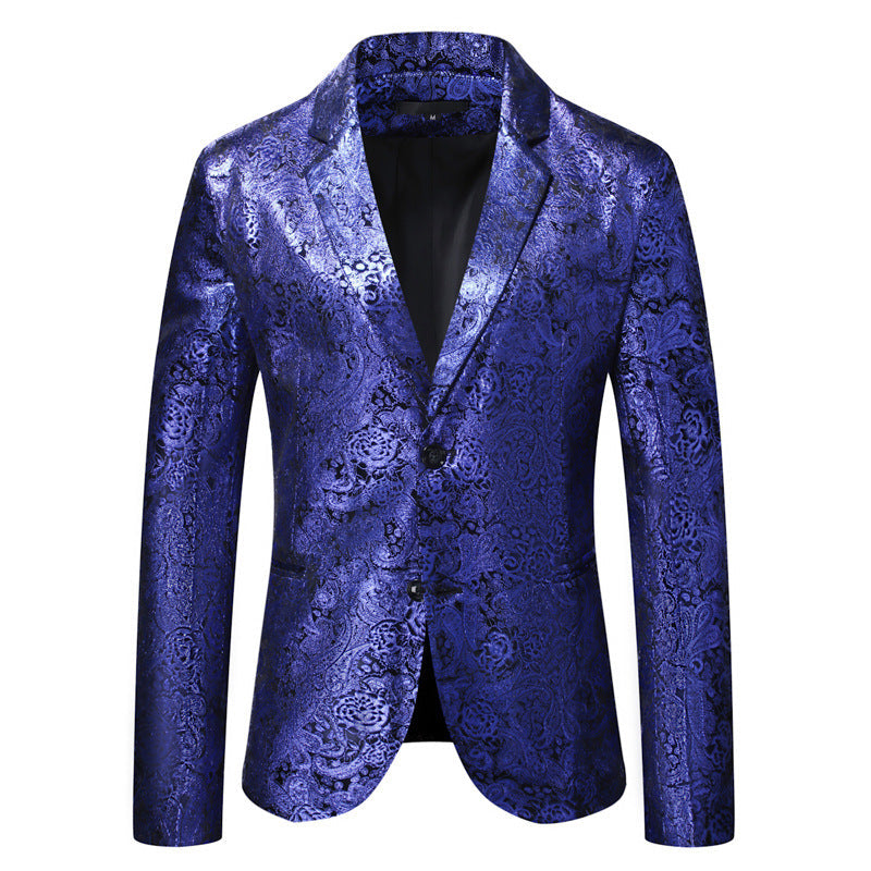 Herren eleganter Pailletten-Blazer mit modernem Leopardenmuster