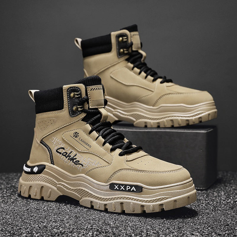 Damen trendige und robuste High-Top Boots mit gepolsterter Knöchelpartie und rutschfester Sohle R&B