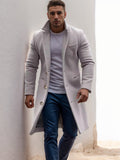 Herren eleganter Langmantel mit feinen Knopfdetails und schickem Schnitt R&B