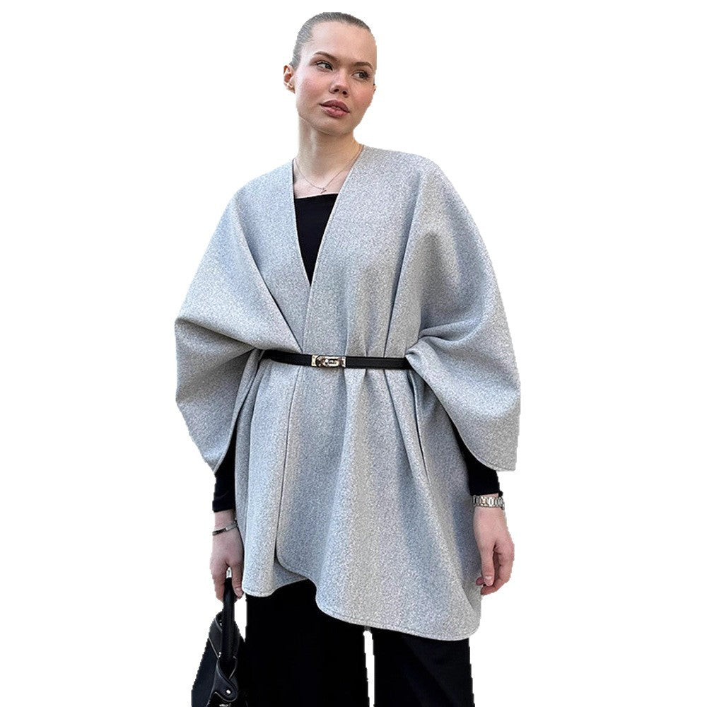 Damen modische Capeshirt mit asymmetrischem Design R&B