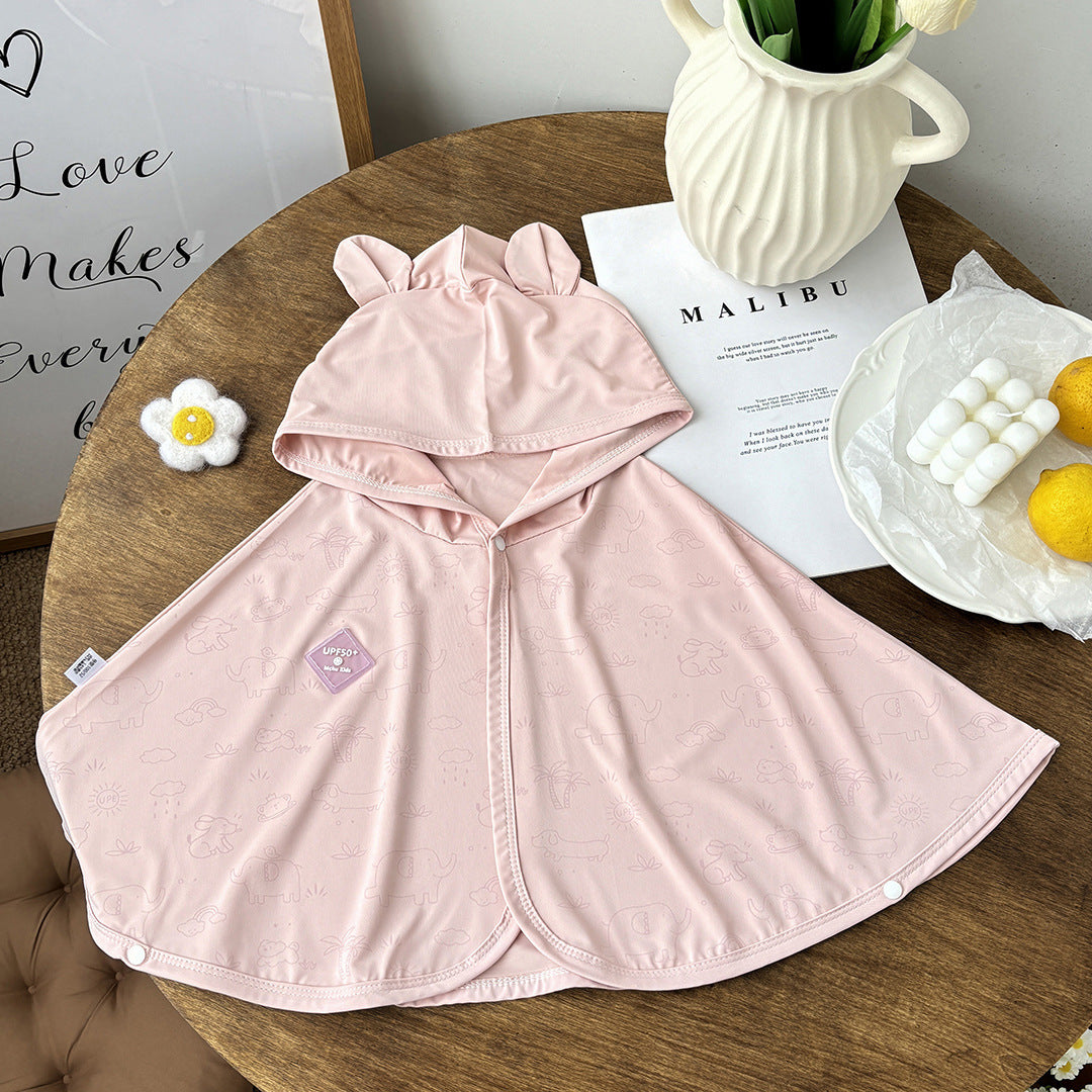 Unisex nan leichter UV-Schutz Kinderponcho mit Kapuze und verspielten Ohren für Babys R&B