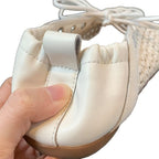 Damen Freizeit-Sneaker aus feinem Leder mit raffiniertem Geflecht