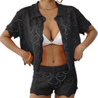 Damen luftiges Häkel-Set mit dekorativen Cut-Outs R&B
