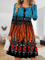 Damen Maxikleid mit einzigartigem Schmetterlingsdesign und Knopfdetails