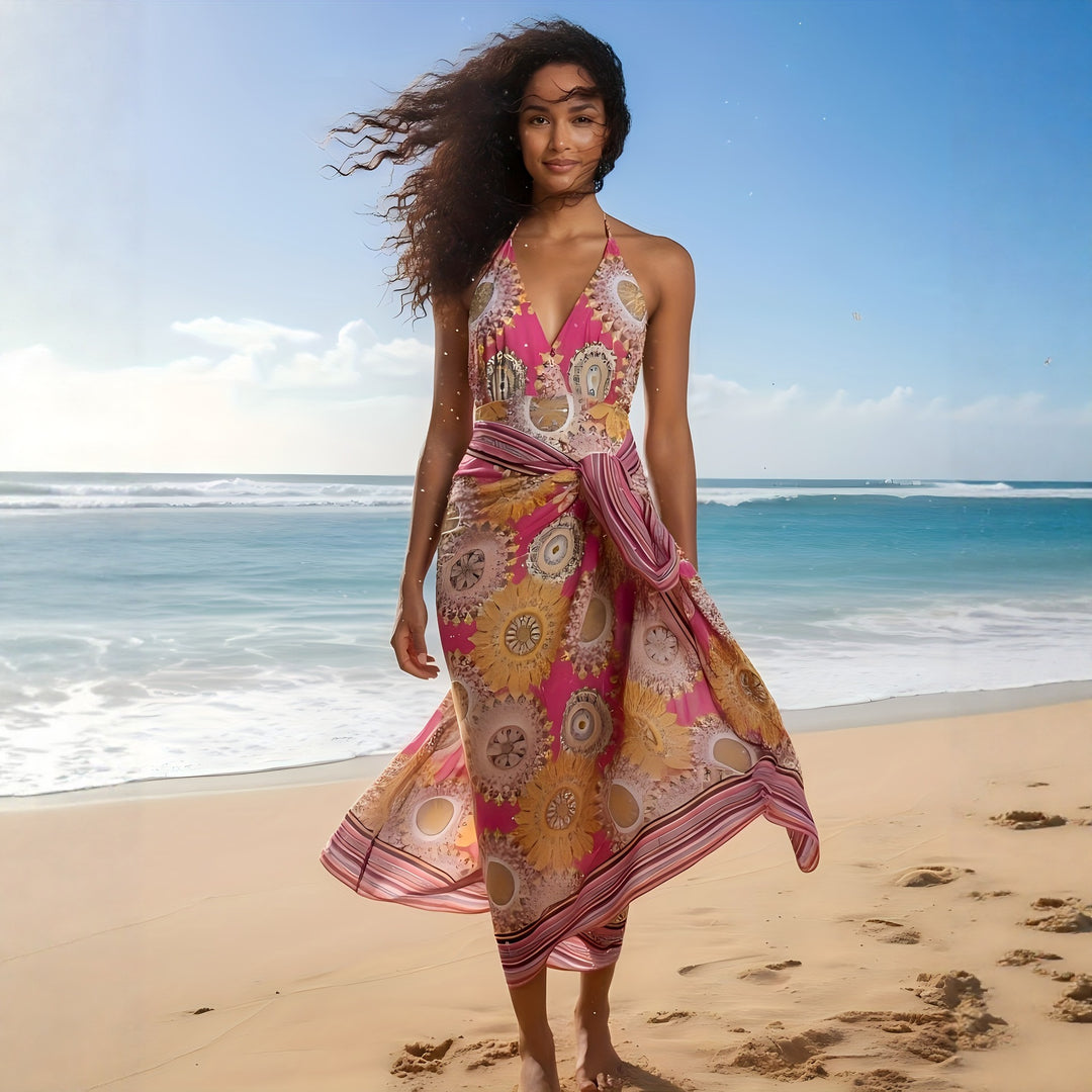 Damen Maxi Strandkleid R&B