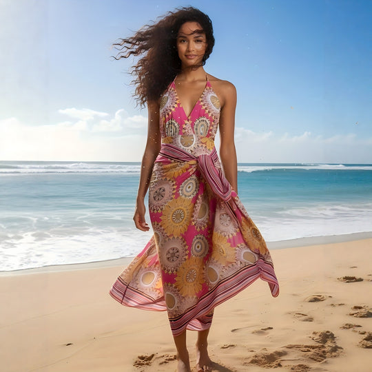 Damen Maxi Strandkleid R&B