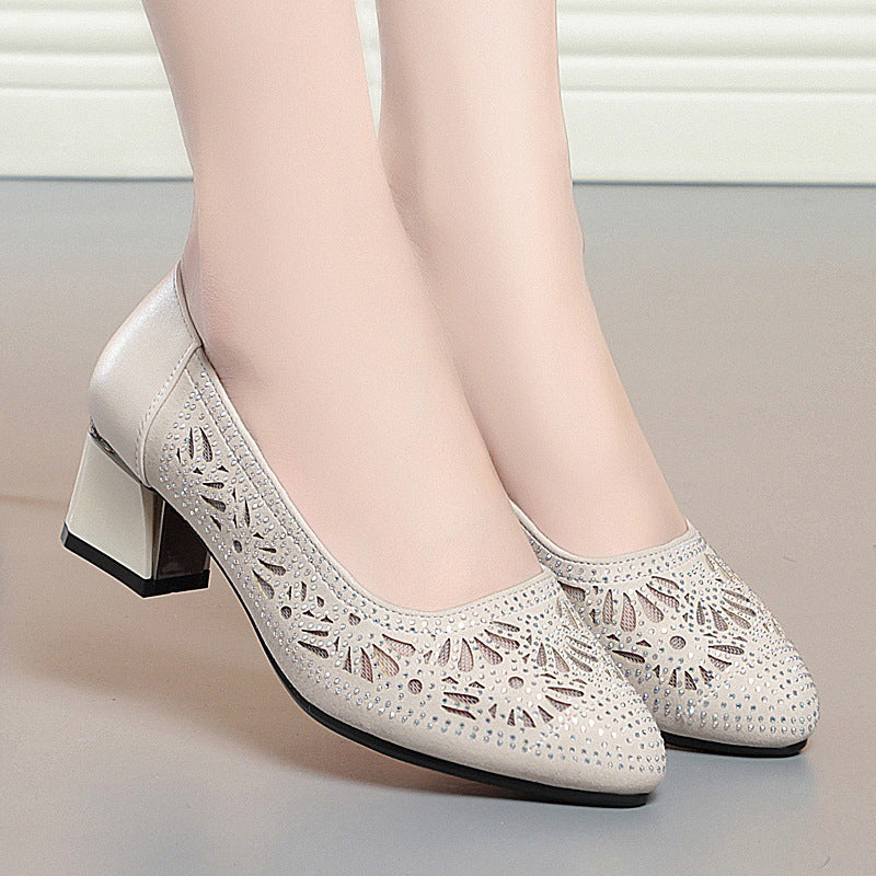 Damen Dekorative Pumps mit funkelnden Strassapplikationen und elegantem Design R&B