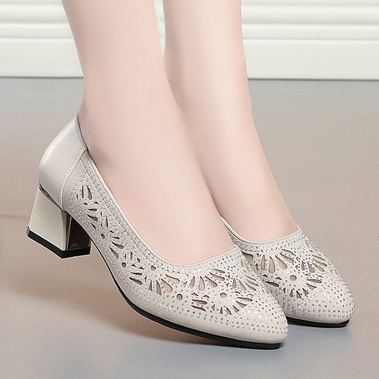 Damen Dekorative Pumps mit funkelnden Strassapplikationen und elegantem Design R&B