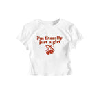 Damen Crop-T-Shirt mit frechem Kirschmotiv und verspielt künstlerischem Design R&B