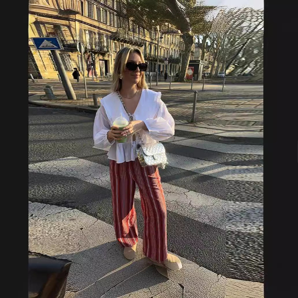 Damen Bluse mit Rüschendetails und tailliertem Schnitt R&B