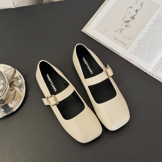 Damen elegante Mary Jane Ballerinas mit modischer Schnalle R&B