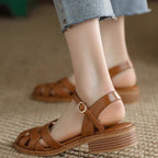 Damen Riemchen-Sandalen mit elegantem Flechtdesign und verstellbarem Riemen
