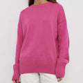 Damen Oversized Pullover mit feinem Strickmuster und breiten Bündchen