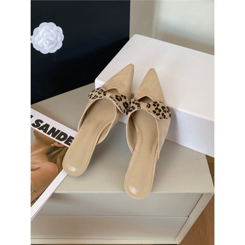 Damen spitze Slingback Mules mit zierlicher Schleifenverzierung R&B