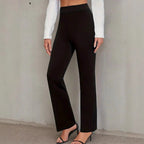 Damen Hochtaillierte Büro-Hose mit weitem Bein R&B