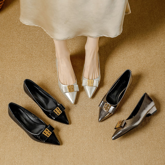 Damen spitze Ballerinas mit elegantem Schmuckdetail R&B