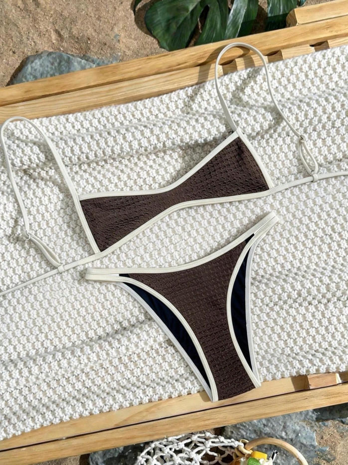 Damen Zweiteiliger Bikini mit elegantem Streifenmuster R&B