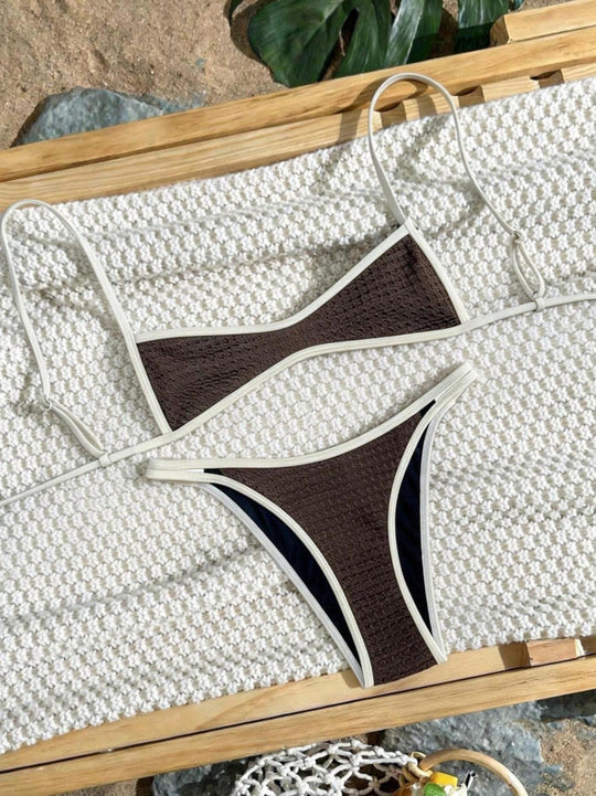 Damen Zweiteiliger Bikini mit elegantem Streifenmuster R&B