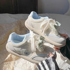 Damen Sportliche Sneaker mit verspieltem Schleifendetail