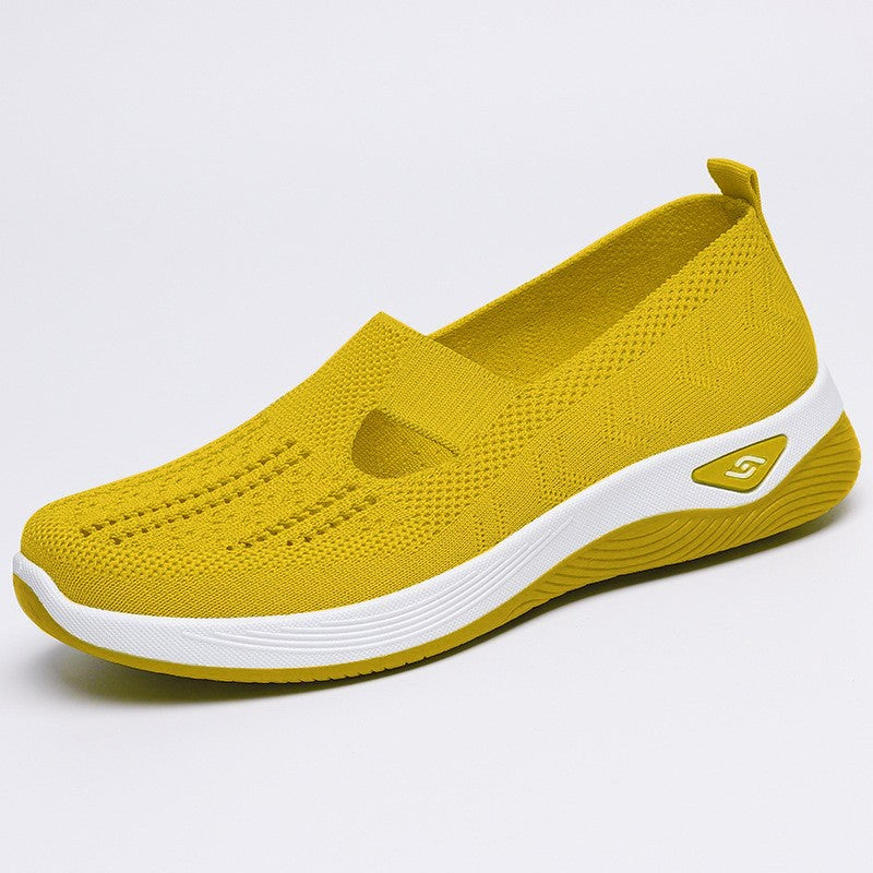 Damen bequeme Slip-On Schuhe mit atmungsaktiver Strickoberfläche R&B
