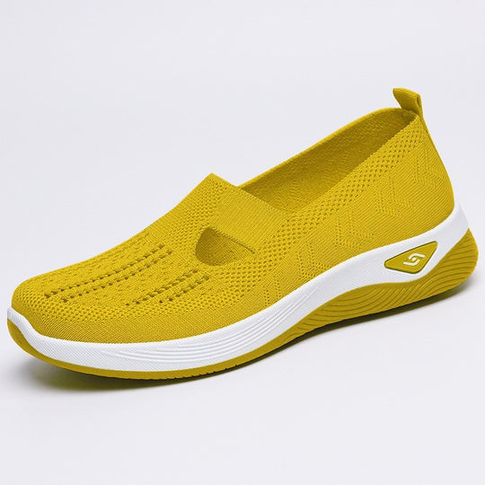 Damen bequeme Slip-On Schuhe mit atmungsaktiver Strickoberfläche R&B