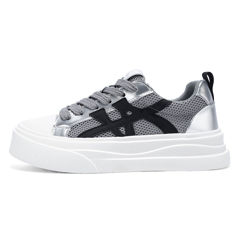 Damen trendige Sneaker mit hohem Plateau R&B