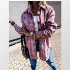 Damen Karomuster Überhemdjacke R&B