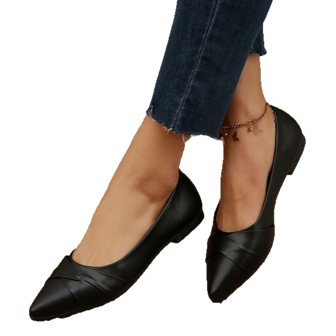 Damen elegante Ballerinas mit raffiniertem Lederoberteil R&B