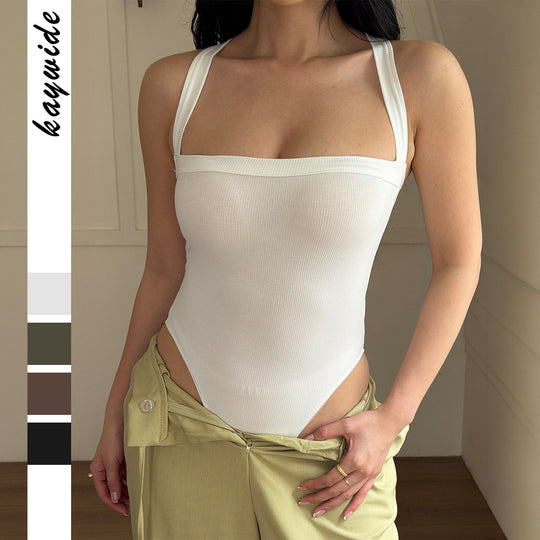 Damen Trägershirt mit figurbetontem Schnitt und trendiger Raffung R&B