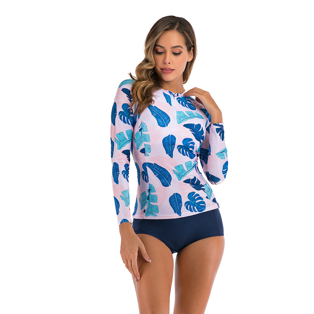Damen Langarm-Surfuanzug mit floralem Motiv R&B