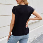 Damen Kurzarm Pullover mit schimmernden Strassdetails