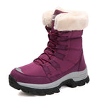 Damen Winterstiefel mit kuscheligem Kunstfellkragen und rutschfester Sohle R&B