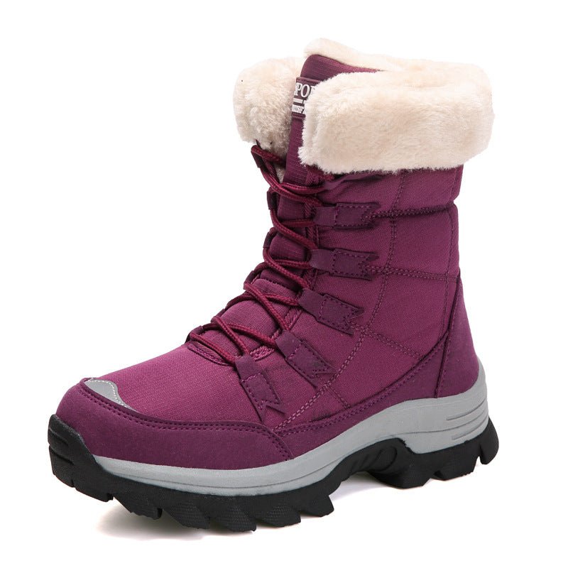 Damen Winterstiefel mit kuscheligem Kunstfellkragen und rutschfester Sohle R&B
